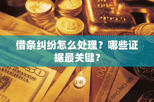 武汉借条纠纷怎么处理？哪些证据最关键？