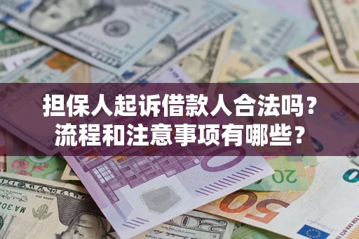 武汉担保人起诉借款人合法吗？流程和注意事项有哪些？