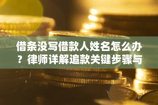 武汉借条没写借款人姓名怎么办？律师详解追款关键步骤与证据链构建